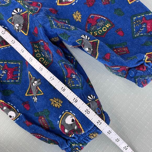 Vintage OshKosh B'gosh Blue Fall Forest Overalls 6-9 Months USA - Picture 7 of 7